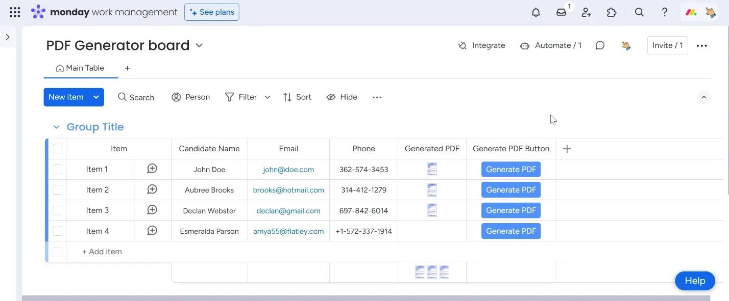 Reviewing the final generated PDF with populated data