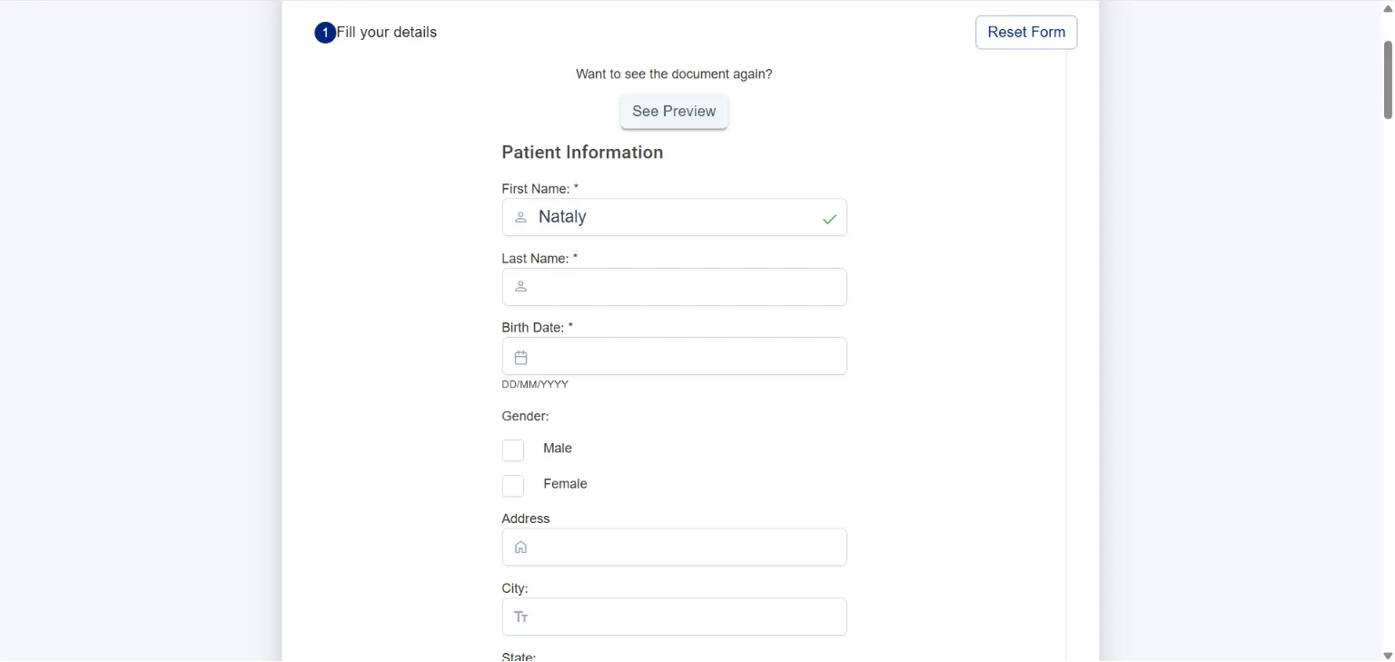 Recipient clicking the sign button