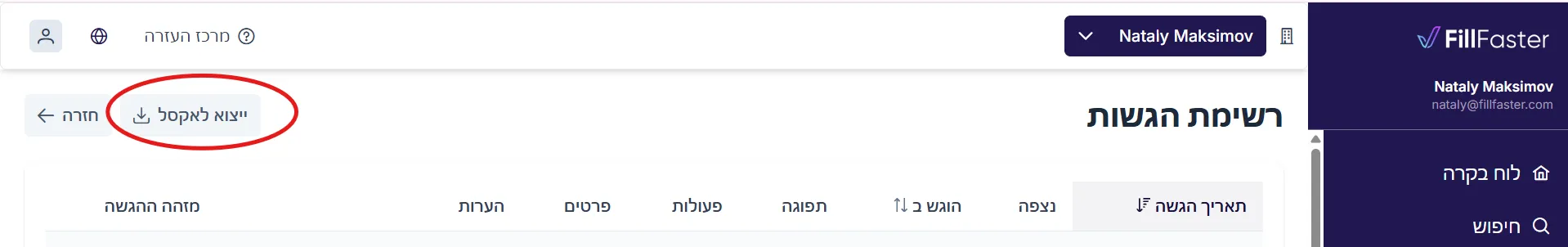 הורדה וניהול הגשות