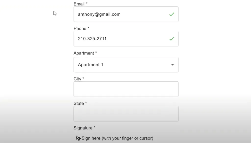 Recipient adding missing data to the form