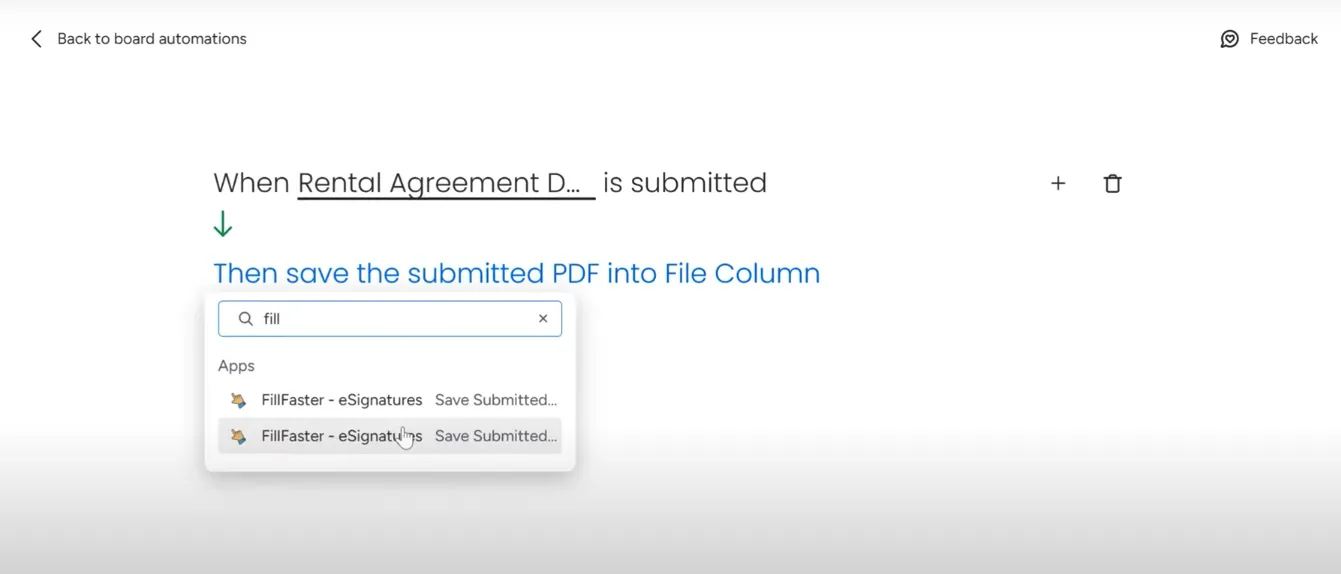 Choosing the action to save the PDF and change the status