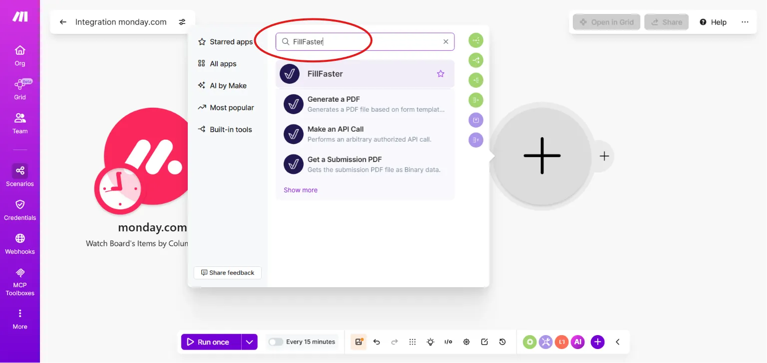 Choosing the FillFaster app