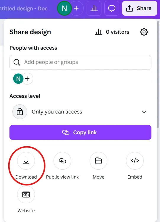 Select Download from the menu