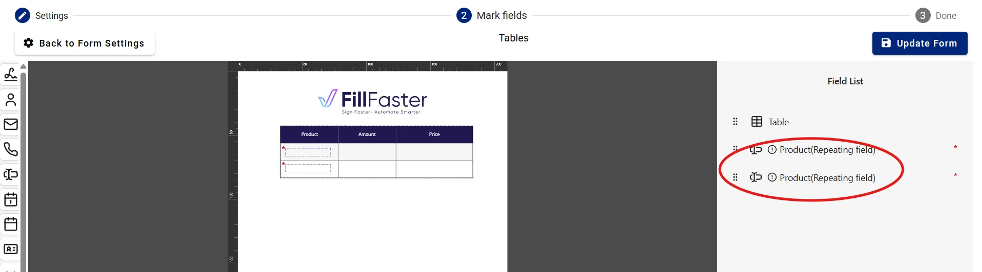 Renaming a duplicated field in the form builder to create a unique field
