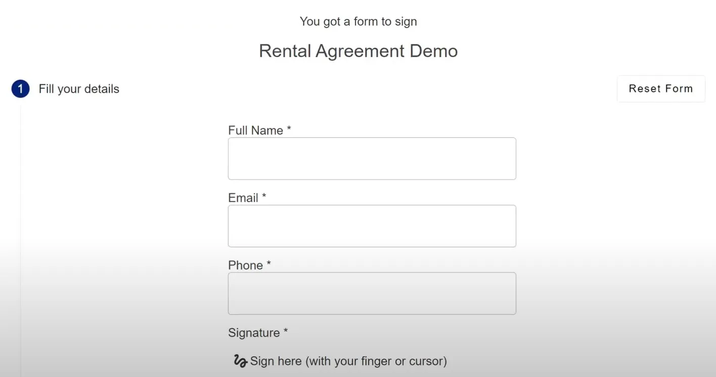 Form view before preview mode is enabled, showing fields first