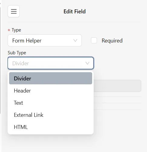 Adding helper component in form builder