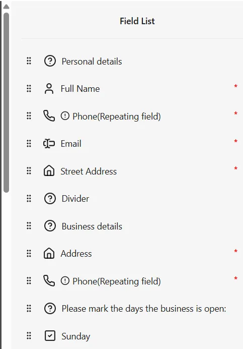 Helper components order in form