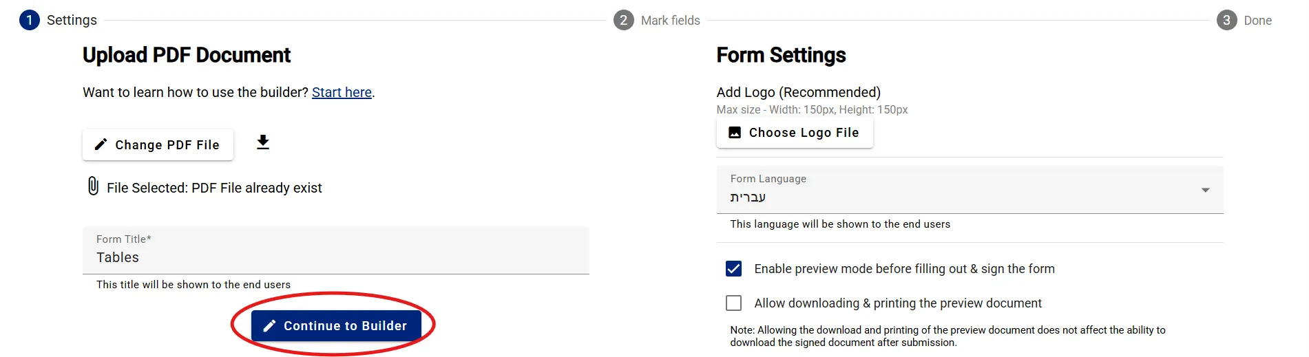 The 'Start Building' button to open the drag-and-drop builder