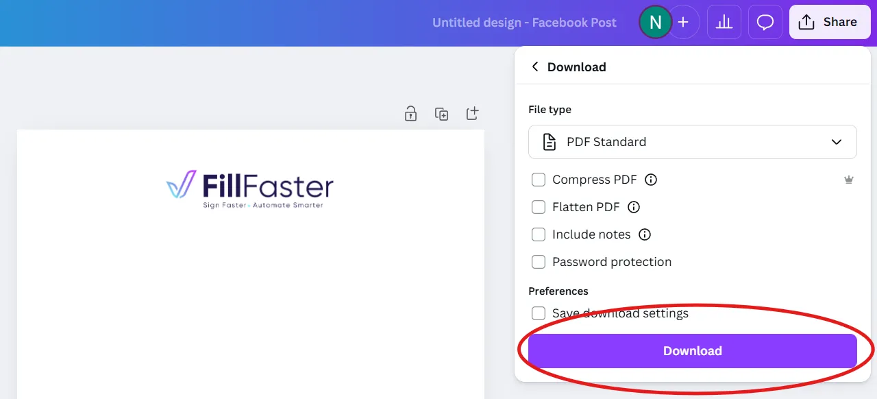 Click the Download button