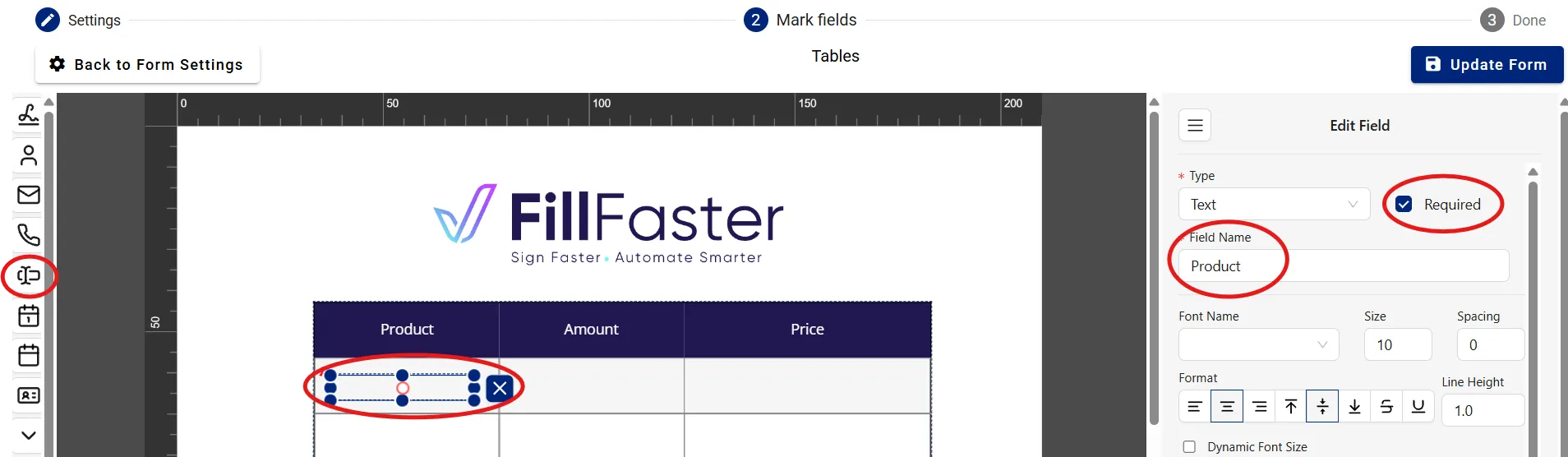 Adding and configuring a new data field in the builder