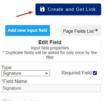 The 'Create and Get Link' button