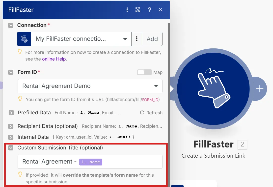 Setting a custom submission title