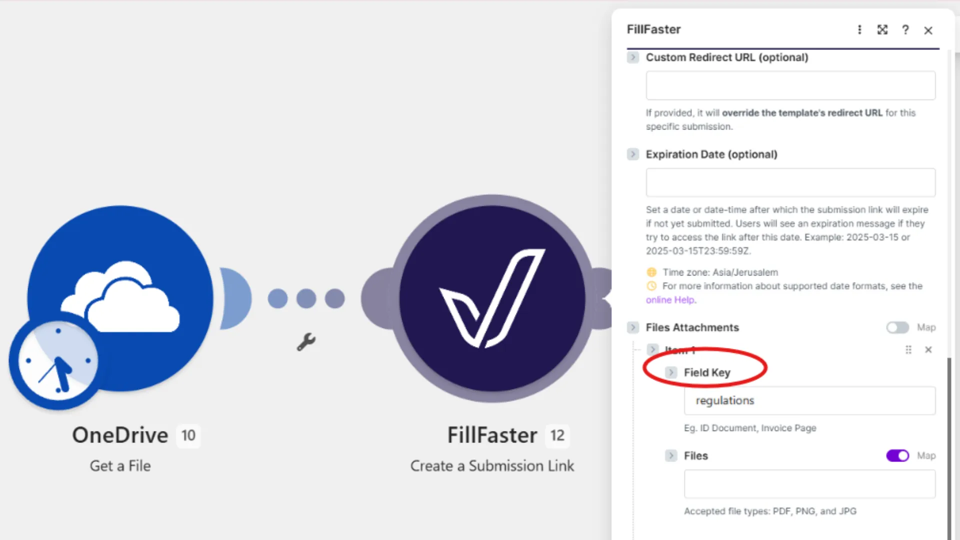 Manually add the field key for file attachments
