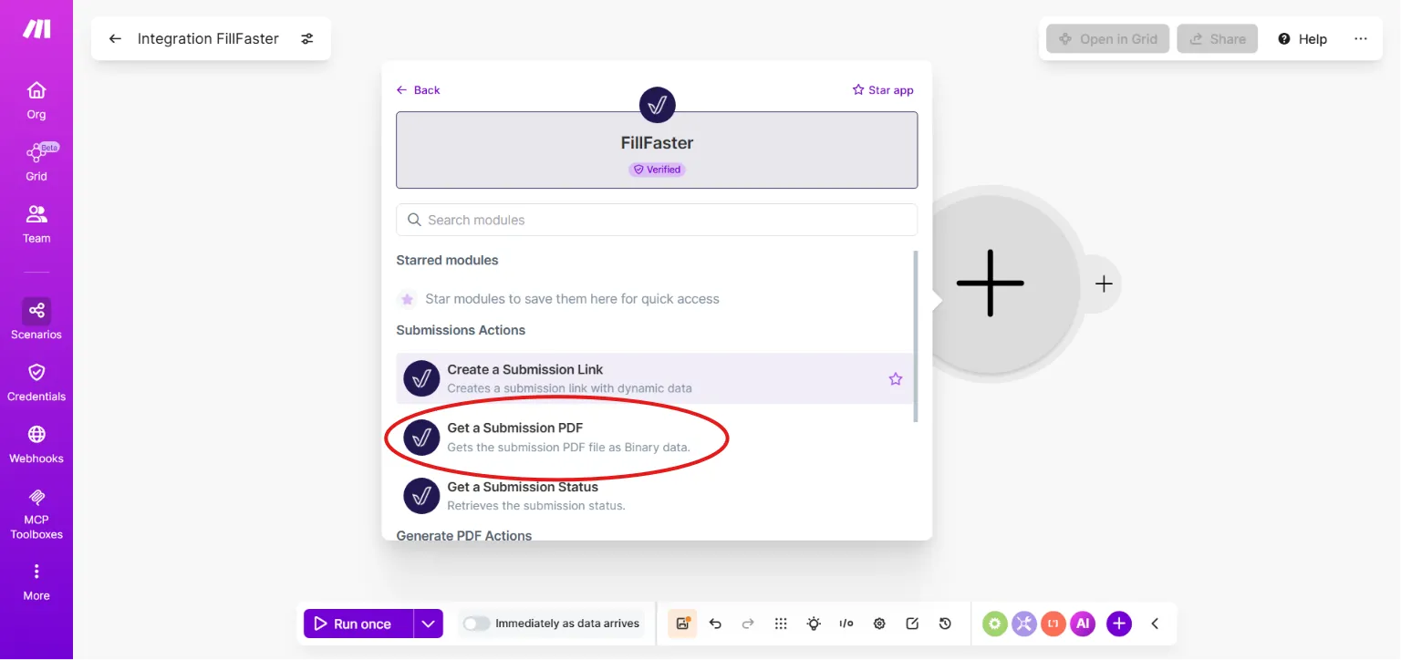 Make.com watching for new submissions