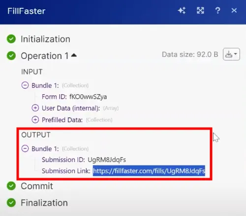 Generating the final submission link